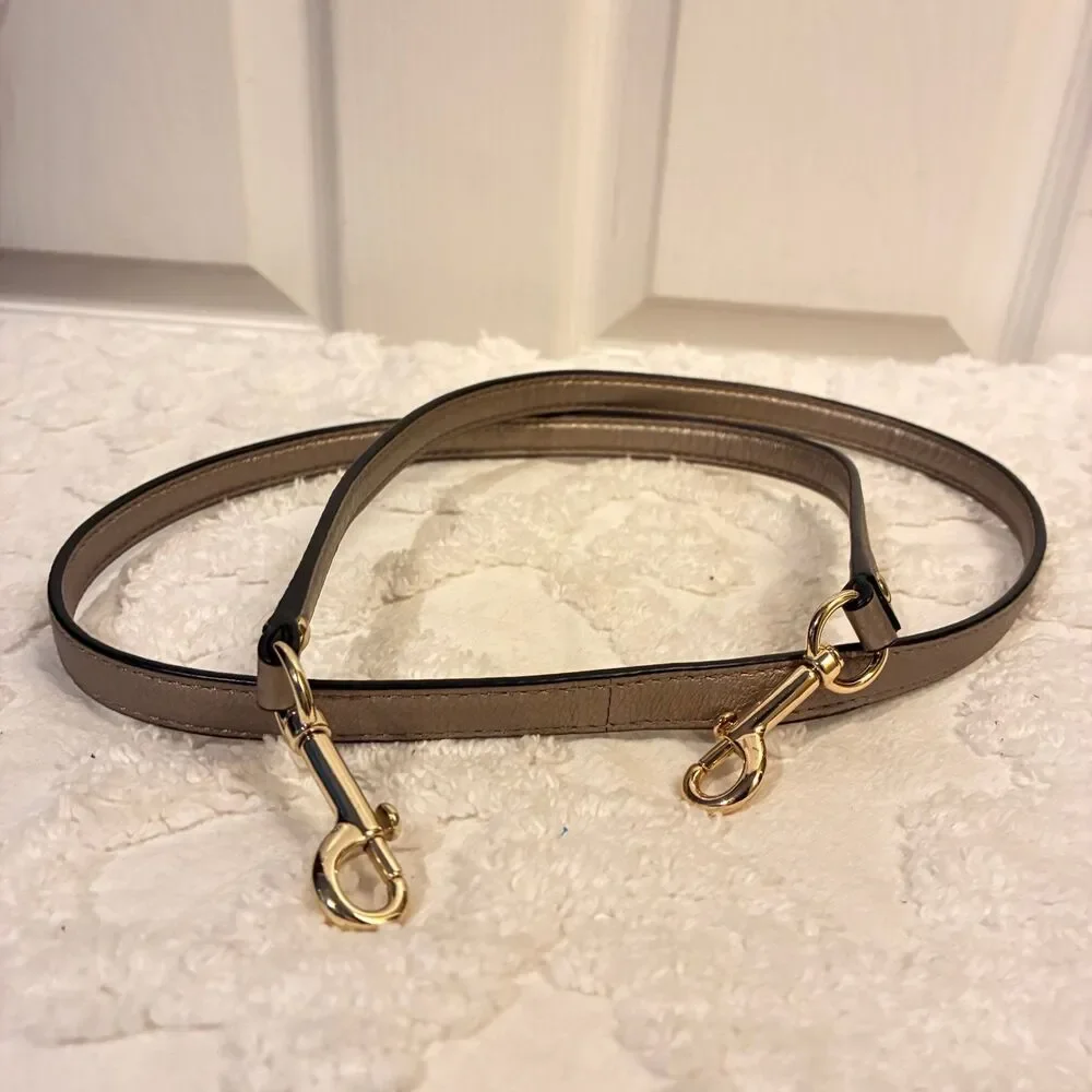 Coach Metallic Champagne Leather Crossbody Handbag Strap Replacement Strap